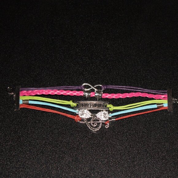 Best Friend Pastel Rainbow Charm Stack Bracelet - Picture 3 of 7